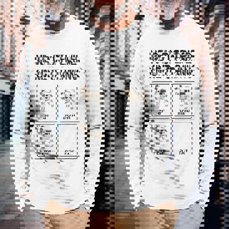 ワイヤーフォックステリアガイド 犬の服従を訓練する 長袖Tシャツ 高齢者への贈り物