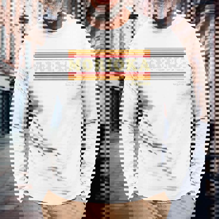 ヴィンテージ 80年代 盛岡 日本 レトロ グラフィック 長袖Tシャツ 高齢者への贈り物