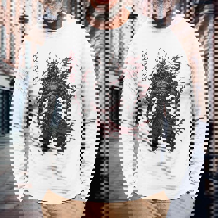 侍戦士 鬼 ダークファンタジー 日本漫画 長袖Tシャツ 高齢者への贈り物