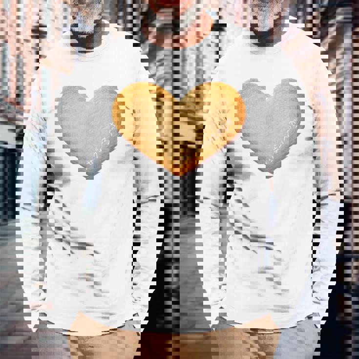 大きなハートのクッキー 長袖Tシャツ 高齢者への贈り物