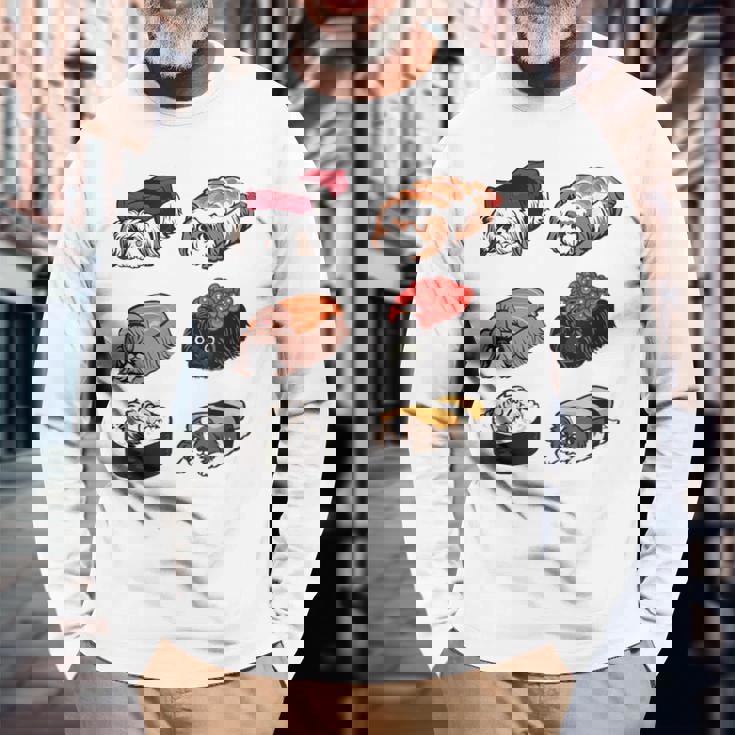 寿司シーズー 長袖Tシャツ 高齢者への贈り物