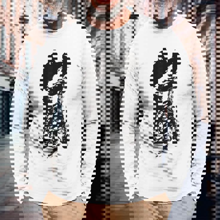 嵐嵐 書道 長袖Tシャツ 高齢者への贈り物