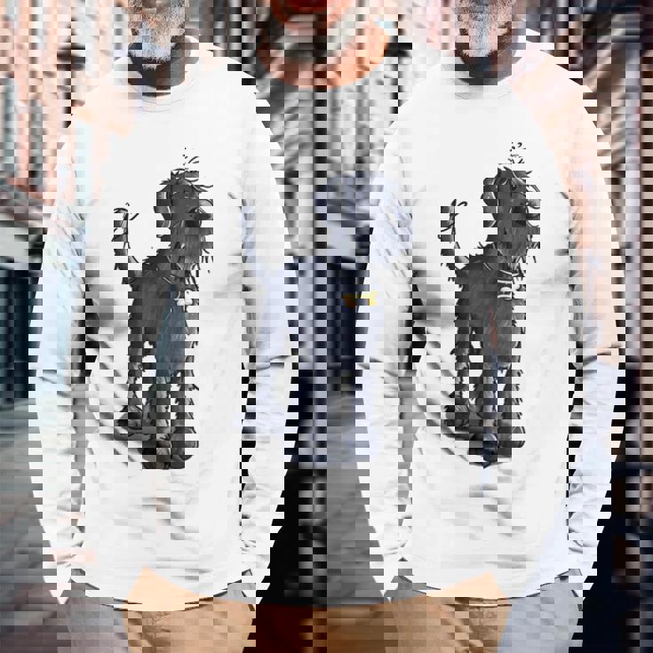 愉快なジャイアントシュナウザー Ichnauzer ギフト ドッグファン 長袖tシャツ 長袖Tシャツ 高齢者への贈り物