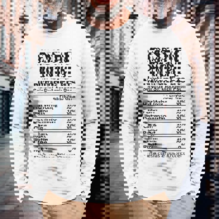 教頭栄養成分表おかしい 長袖Tシャツ 高齢者への贈り物