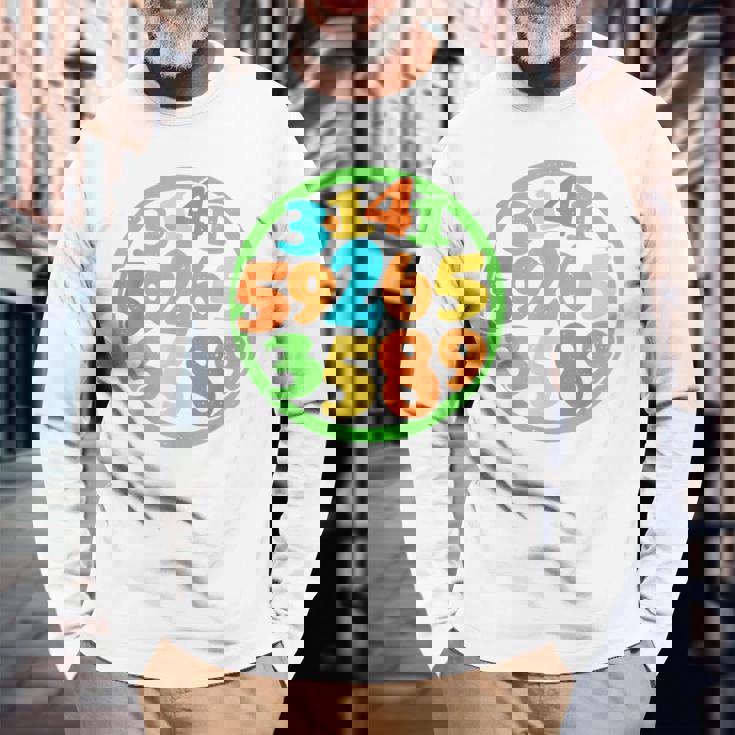 数字円周率ティー 長袖Tシャツ 高齢者への贈り物