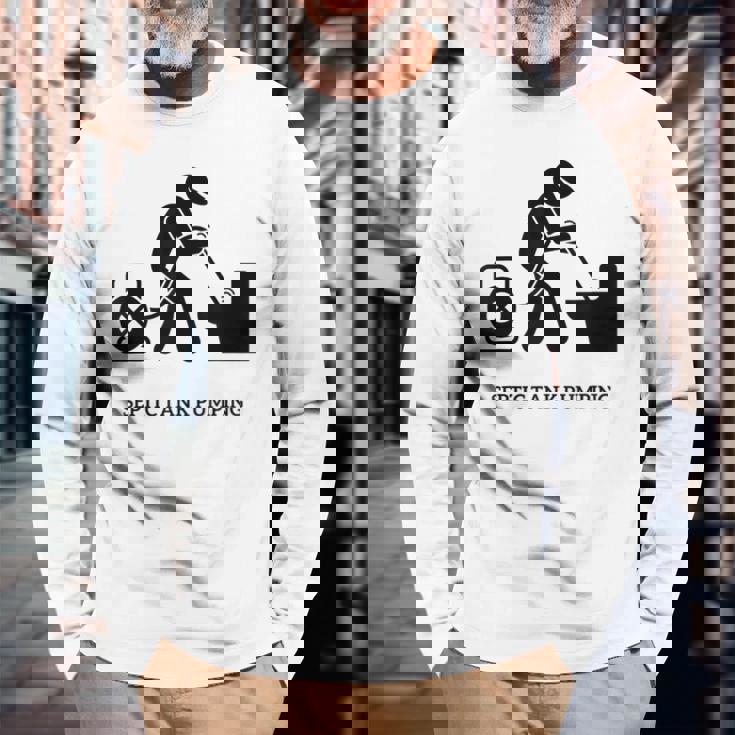 浄化槽ポンプ 長袖Tシャツ 高齢者への贈り物