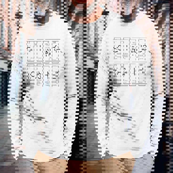 理科 先生 周期表 元素 化学 生物学 長袖Tシャツ 高齢者への贈り物