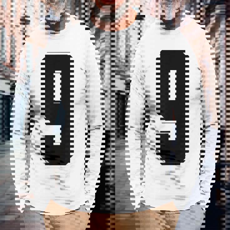 番号9 ナインスポーツジャージ 誕生日年齢 ラッキーナンバーブラック 長袖Tシャツ 高齢者への贈り物