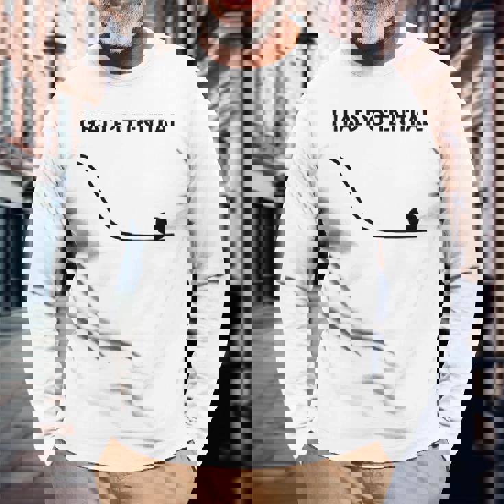 私には面白い物理学の可能性があった 長袖Tシャツ 高齢者への贈り物