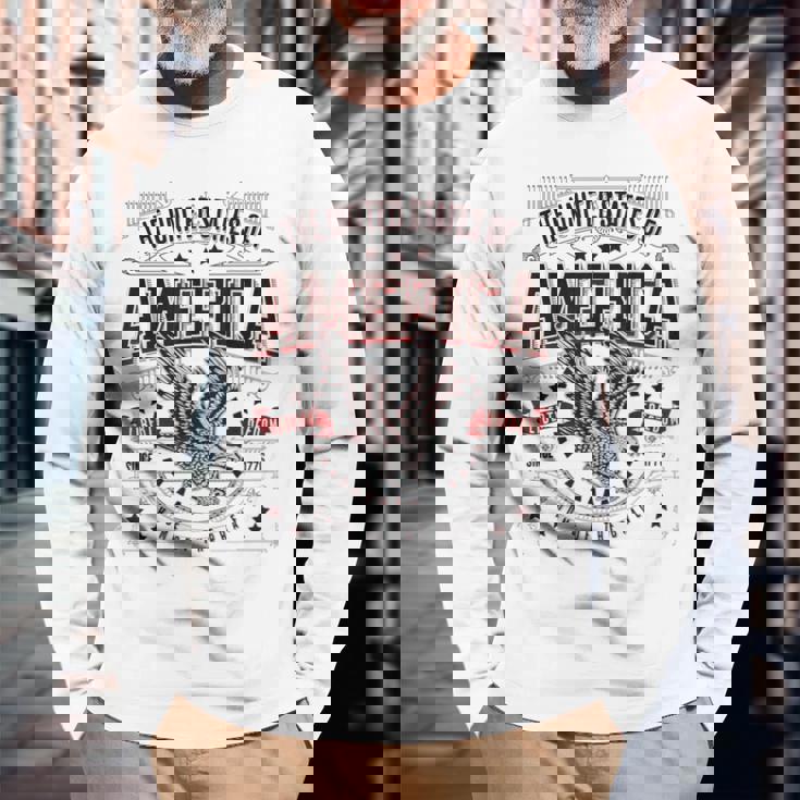 米国アメリカンイーグル アメリカ国旗 パトリオット Usa 男性用 長袖Tシャツ 高齢者への贈り物