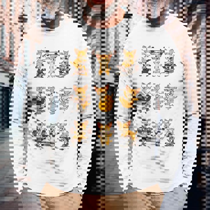 面白いtシャツ 犬 チワワ 筋トレ ジム イヌ グッズ かわいい おもしろtシャツ 面白い 服 ネタ 運動 長袖Tシャツ 高齢者への贈り物