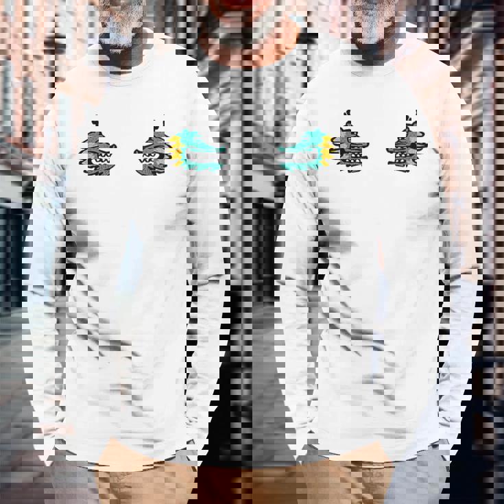 龍 ドラゴン 顔 対称 ポップアート 和風ユニークデザイン 長袖Tシャツ 高齢者への贈り物