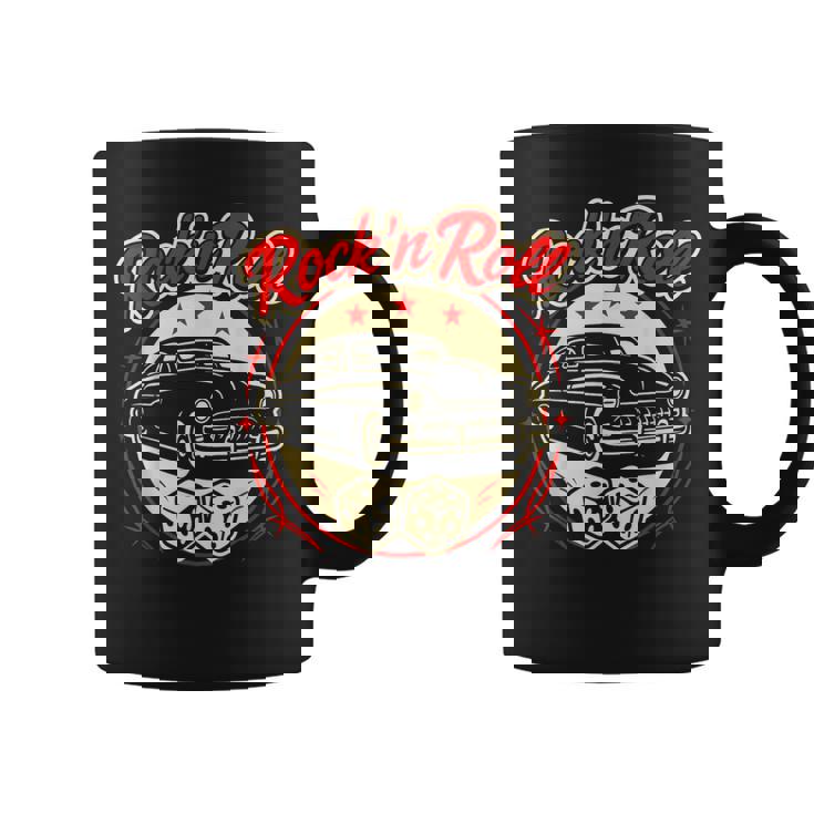 1950年代ロックンロールクラシックカーとサイコロロカビリー コーヒーマグ