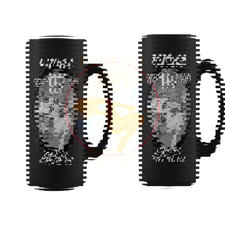 1957 ボンバーノーズアート ホットピンナップ 64歳の誕生日ギフト アンティーク調 コーヒーマグ