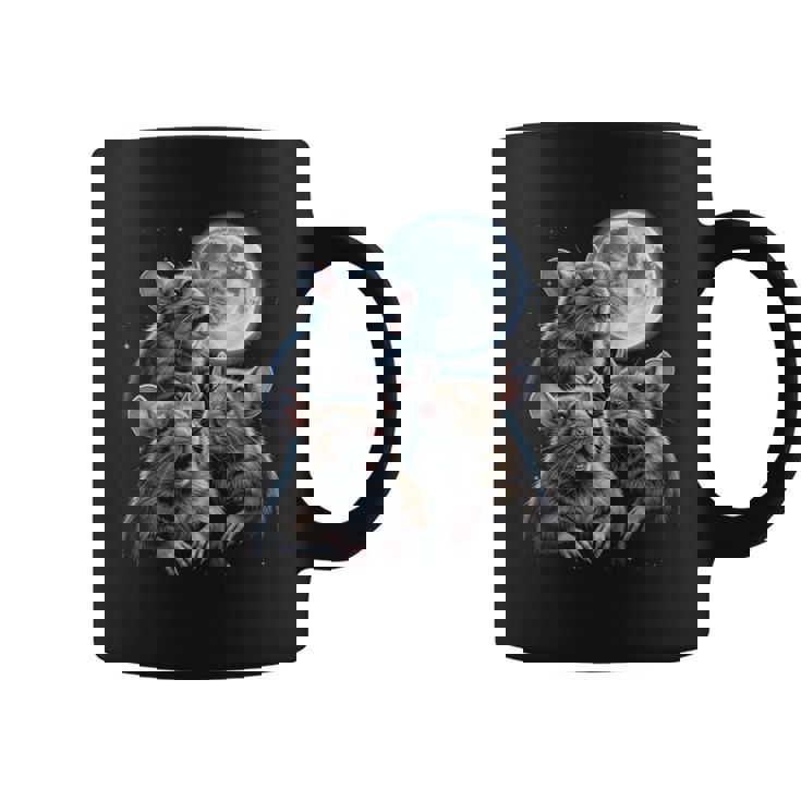 3 マウス 月 3 匹のネズミ 面白い げっ歯類 恋人 ユーモア 空 夜 長袖tシャツ コーヒーマグ