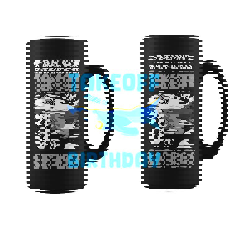 3歳の誕生日飛行機 パイロット固定シートベルト離陸飛行機 コーヒーマグ