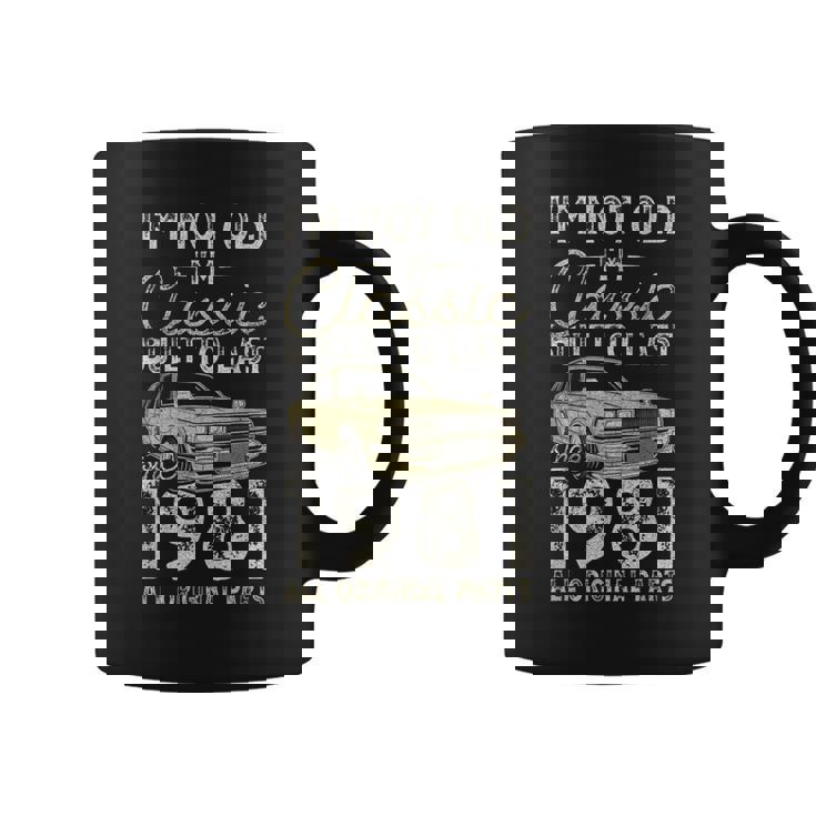 45 歳の誕生日、1981 年以来、クラシックカー、45 歳 コーヒーマグ