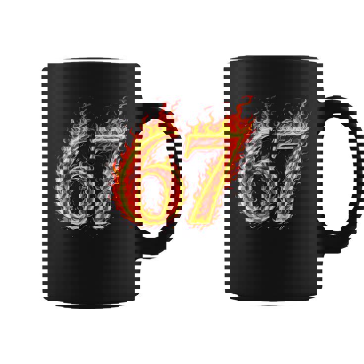 67 Fireixeven Meme Flames スラング 数字 面白い キッズ ティーン 長袖tシャツ コーヒーマグ