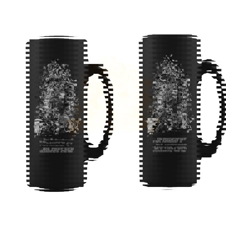 70周年だよ！70頭集合セピア 長袖tシャツ コーヒーマグ