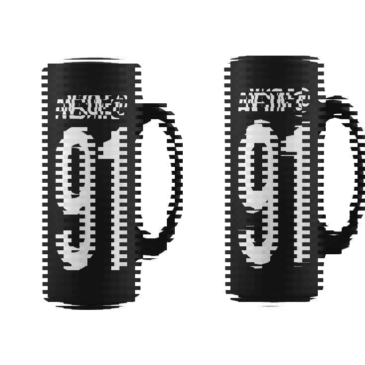 91歳で素晴らしい 面白い91歳の誕生日のお祝い。 コーヒーマグ