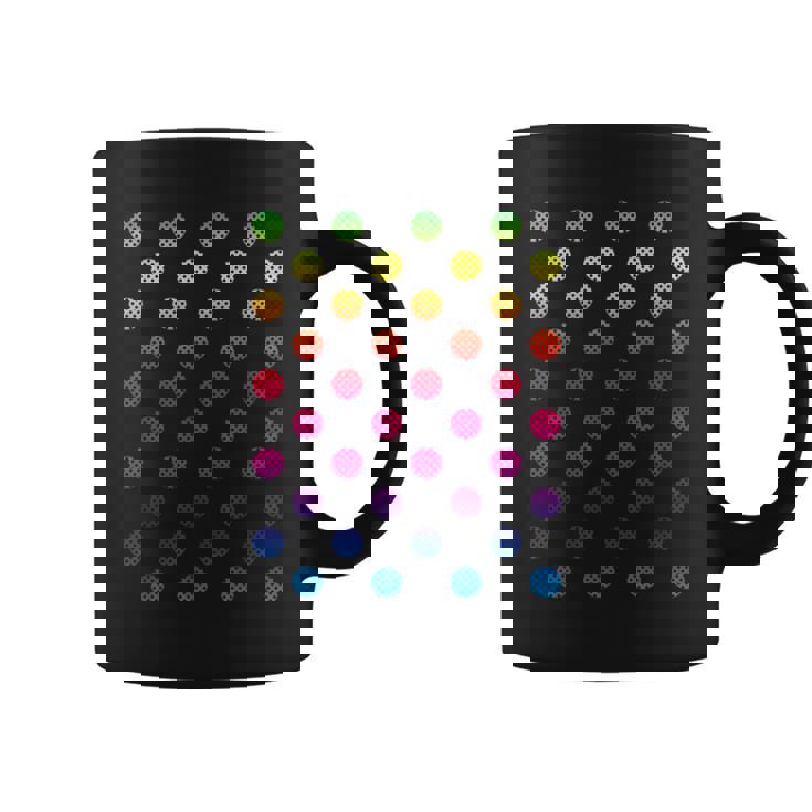 9月15日 ドットデー マルチカラー レインボー 水玉 コーヒーマグ