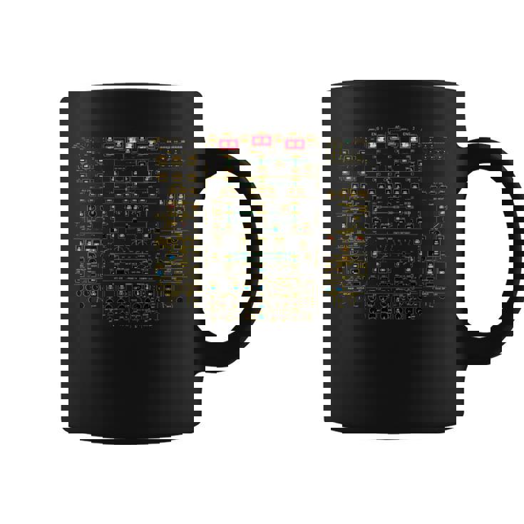 A320 オーバーヘッドパネル ライト付き 航空旅客機パイロット 長袖tシャツ コーヒーマグ