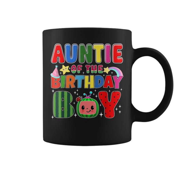 Auntie Of The Birthday Boy Melon Family Matching Coffee Mug