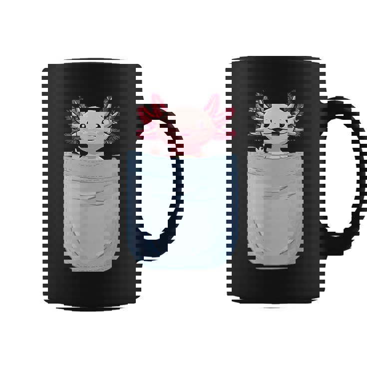 Axolotl ポケットに入った魚 両生類 ペット ホワイト アホロートル トカゲ コーヒーマグ