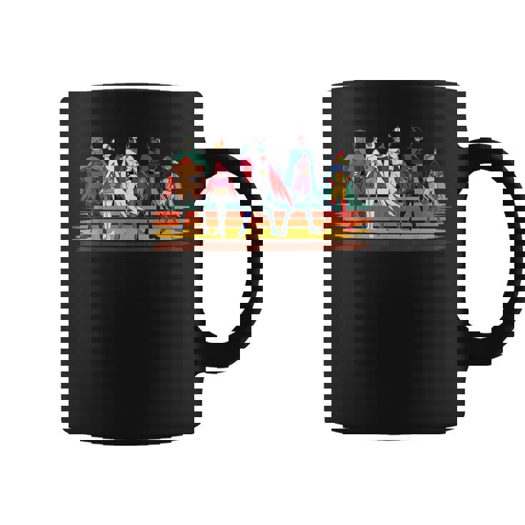 Battle Of The Planets ヴィンテージスタイルブラシストライプ コーヒーマグ