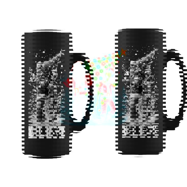 Believe Alien And Bigfoot Christmas Tank Top Coffee Mug