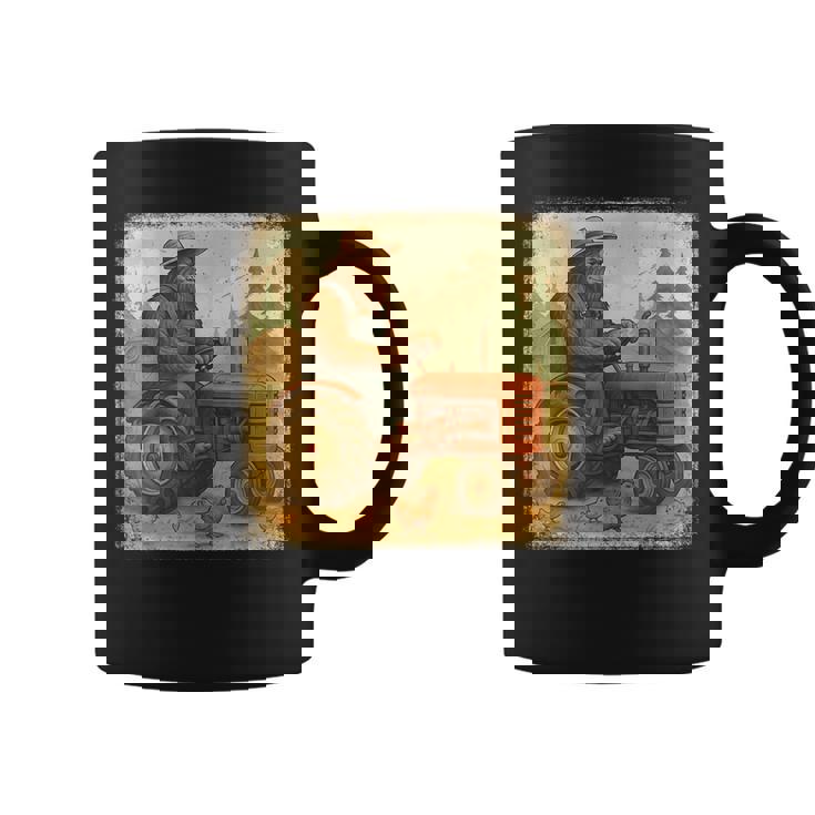 Bigfoot Driving Tractor Sasquatch Farmer Farming Coffee Mug