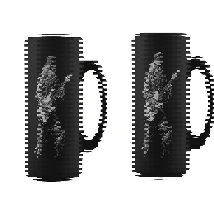 Bigfoot Playing Electric Guitar Rock On Sasquatch Coffee Mug