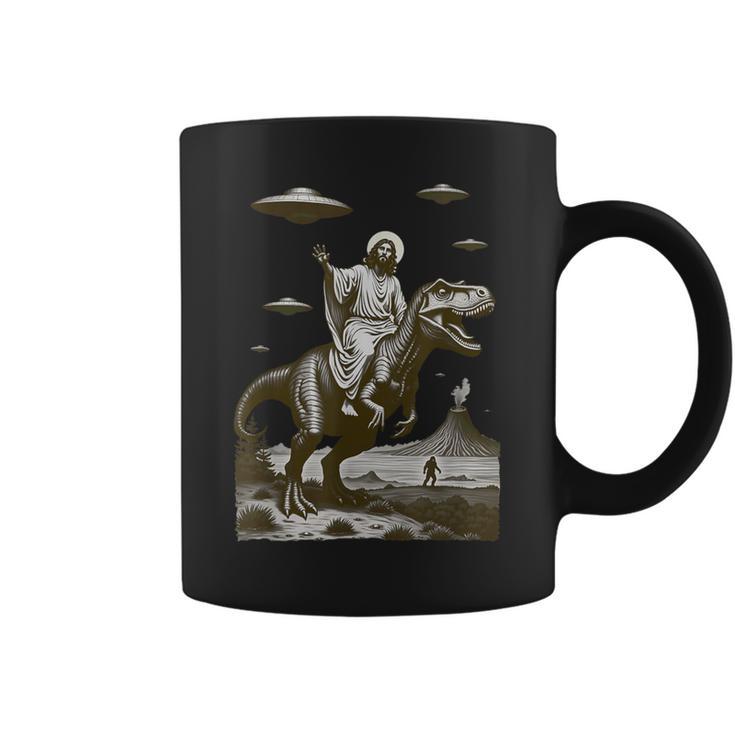 Bigfootoucoupeolante Jésusur Dinosaure Tasse