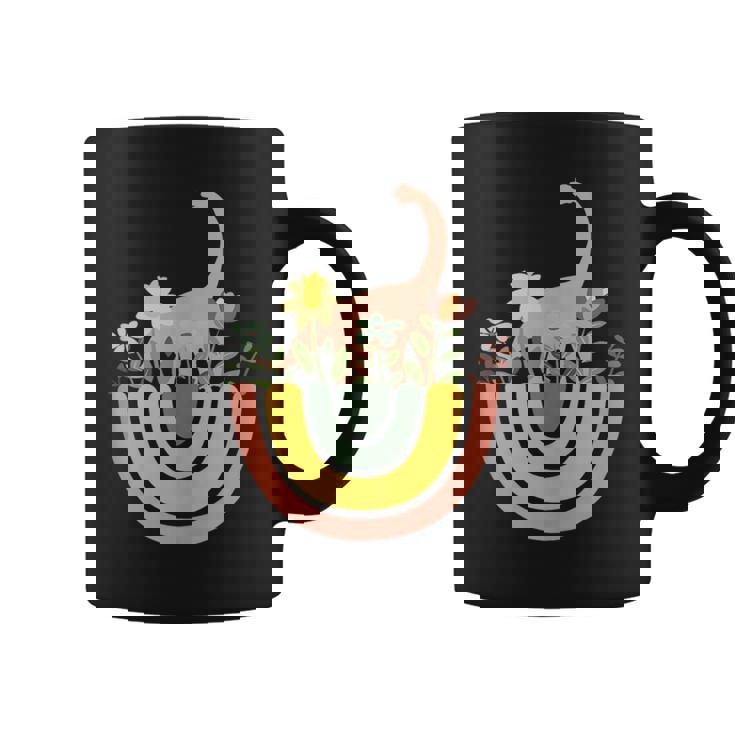 Brontosaurus Dino Rainbow Boho Bohemian Flowers Floral Tank Top Coffee Mug