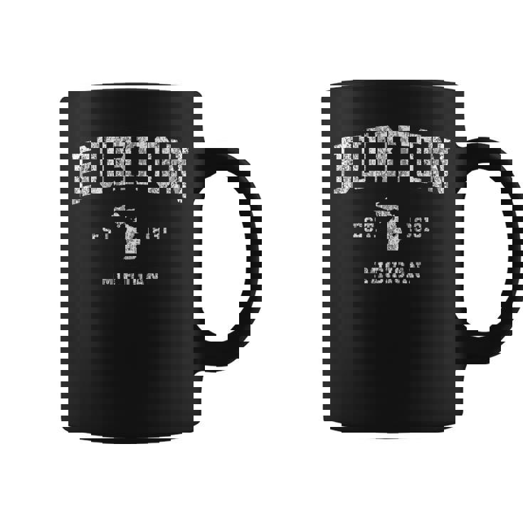 Burton ミシガン州ミシガン州ヴィンテージアスレチックスポーツデザイン コーヒーマグ