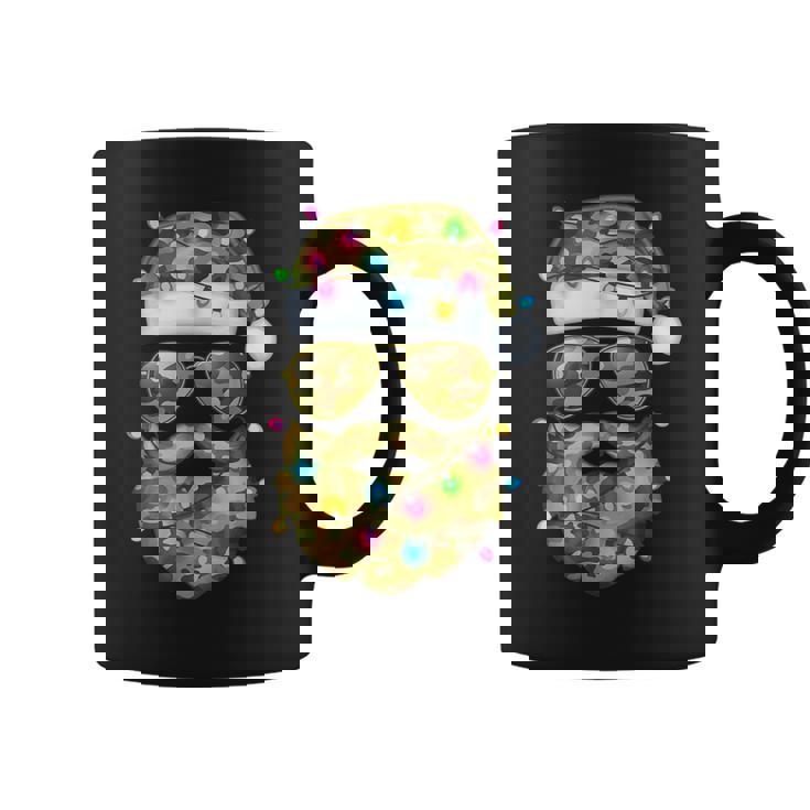 Camo Santa Claus Sunglasses Camouflage Xmas Lights Coffee Mug