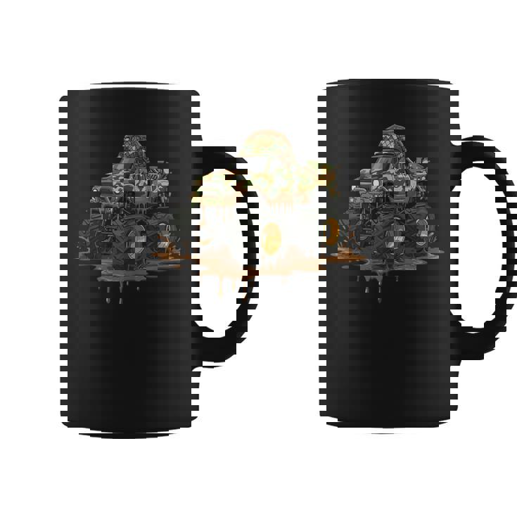 Camouflage Drip Monster Truck Army Military Soldier Tank Top Coffee Mug