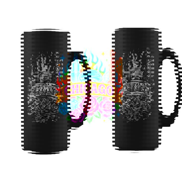Chicago Rainbow City Retro Tattoo Aesthetic Coffee Mug