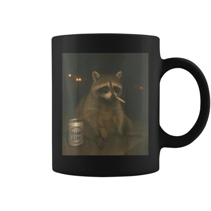 cigarette brainrot Cigarette Raccoon Smoking Racoon Meme Stupid Brainrot Coffee Mug