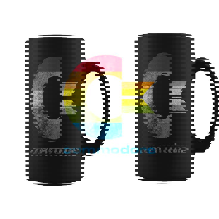 Commodore C64 大文字レインボーカラーストライプ効果 コーヒーマグ