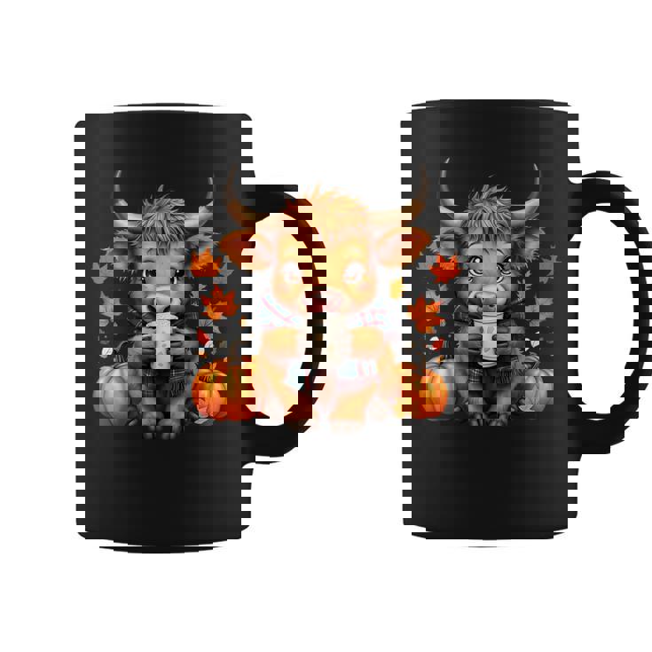 Cute Highland Cow Autumn Pumpkin Fall Coffee Pumpkin Spice Coffee Mug