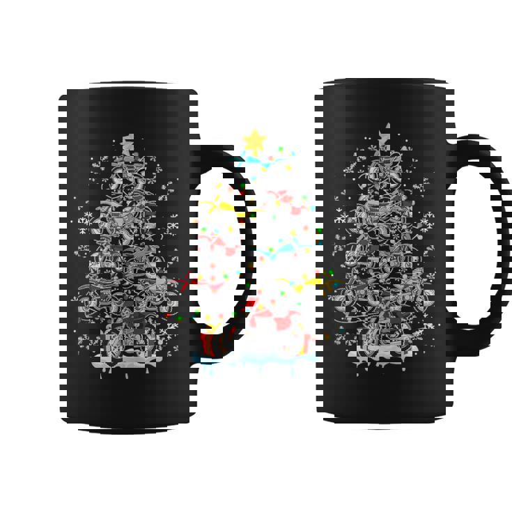 Dirt Bikes As Colorful Lights Christmas Tree Costume Biker Tank Top Coffee Mug