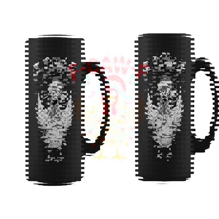 F Caw F Chicken Christmas Lights Santa Xmas Chicken Coffee Mug