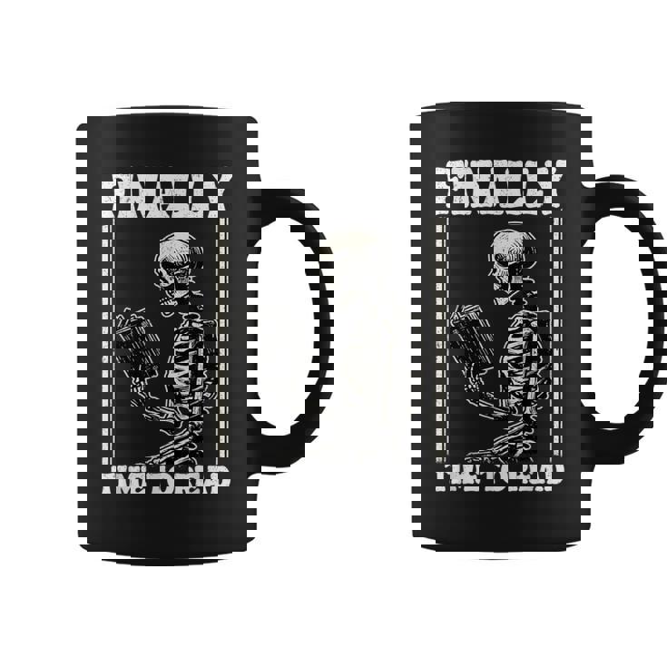 Finally Time To Read Book Lover Bookworm スケルトン 面白い本 コーヒーマグ