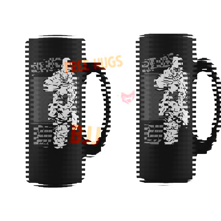 Free Hugs ブラジリアン柔術 Bjj 格闘技 面白い総合格闘技 コーヒーマグ