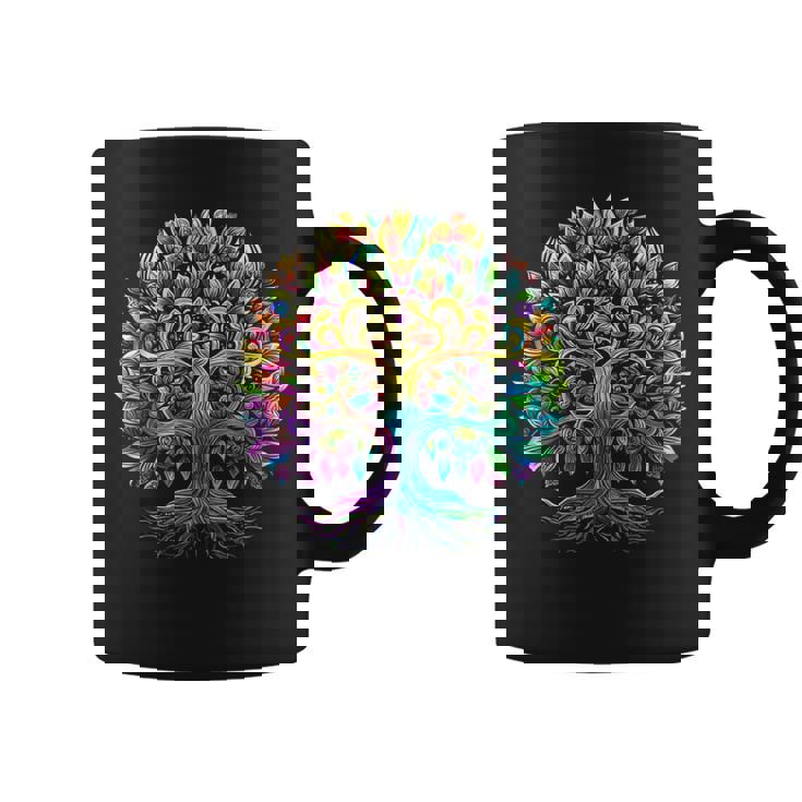 Full Foliage Tree Of Life 葉がいっぱいのレインボー生命の木 コーヒーマグ