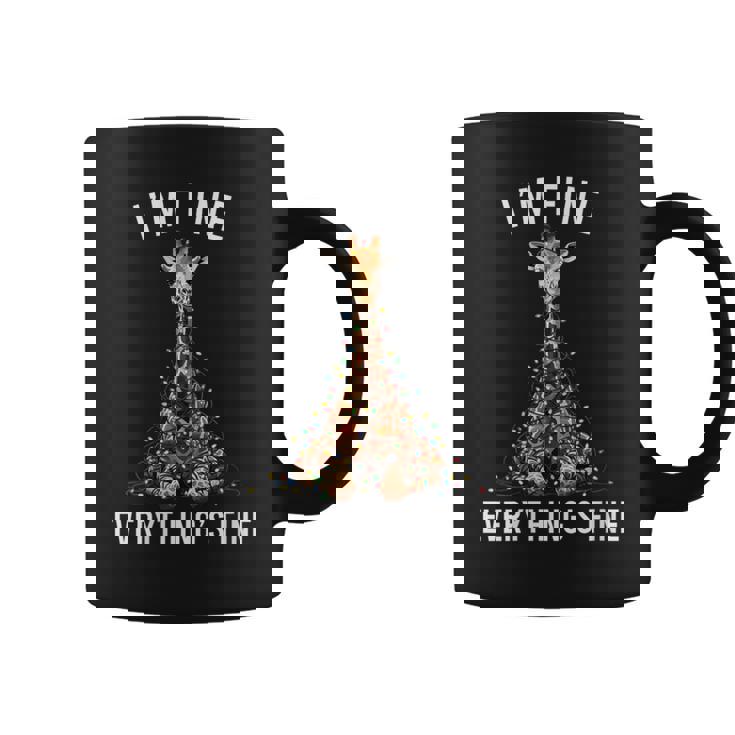 Giraffe Christmas I'm Fine Everything Is Fine Wildlife Coffee Mug