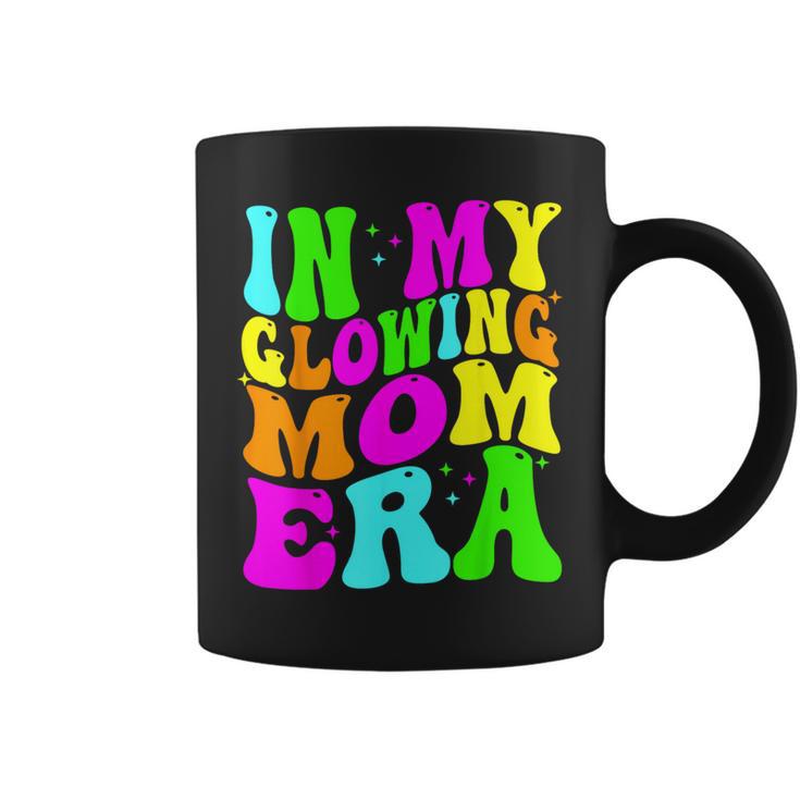In My Glowing Mom Era Groovy Colorful Bright Coffee Mug