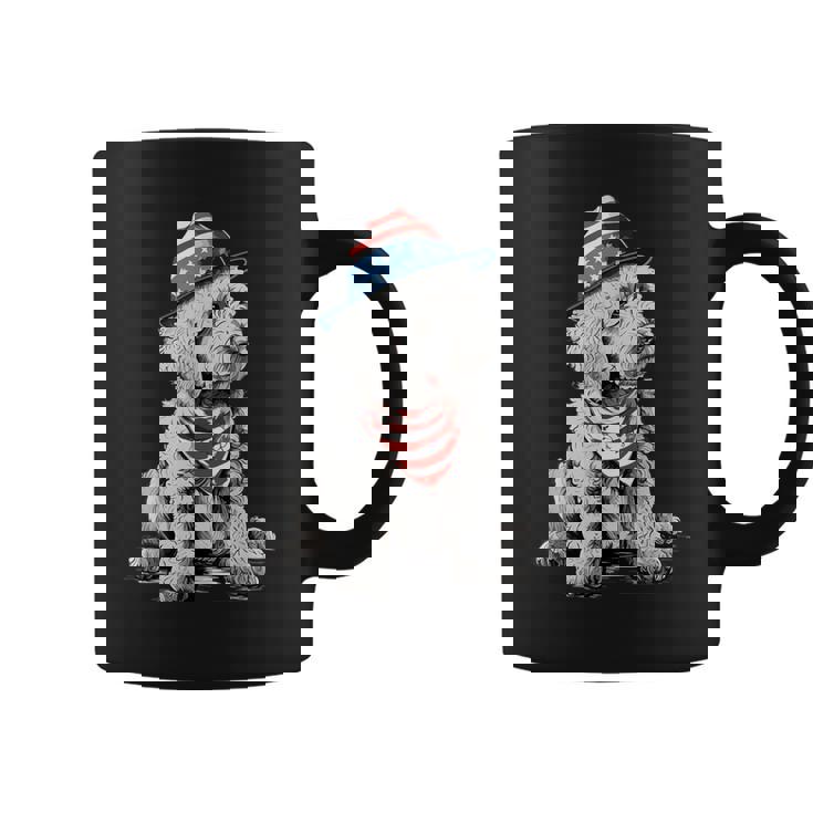 Goldendoodle 7月4日 愛国的 ゴールデンドゥードル 犬 コーヒーマグ