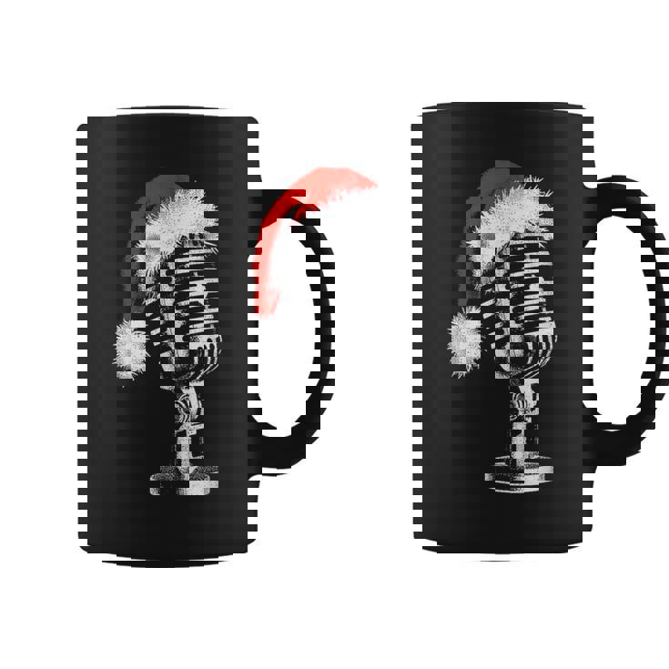 Gorro De Papá Noel Con Micrófono -Intage Karaoke Navidad Amante Taza de café